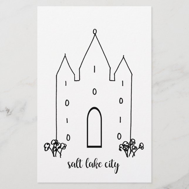 salt lake city utah tempel enkel modern brevpapper (Framsida)