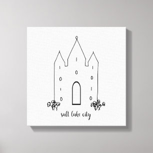 salt lake city utah tempel enkel modern canvastryck