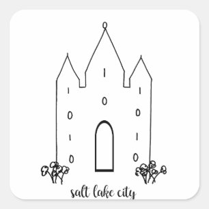 salt lake city utah tempel enkel modern fyrkantigt klistermärke