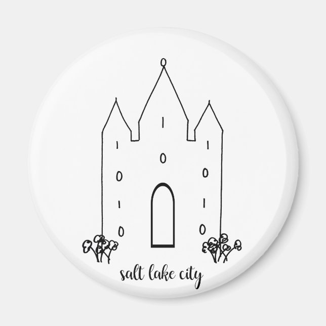 salt lake city utah tempel enkel modern magnet (Framsidan)