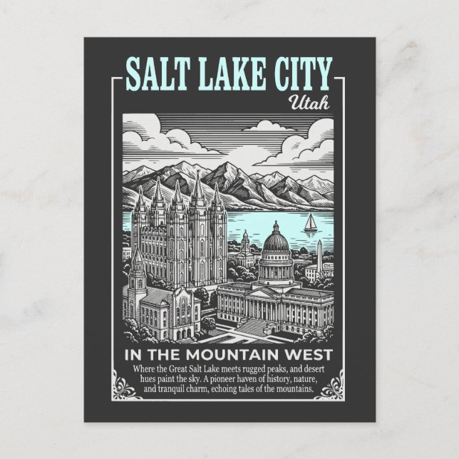 Salt Lake City Utah USA Vykort (Framsida)