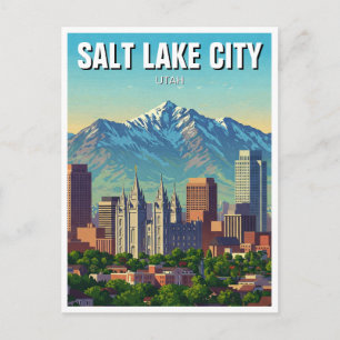 Salt Lake Citys siluett Utah Vykort
