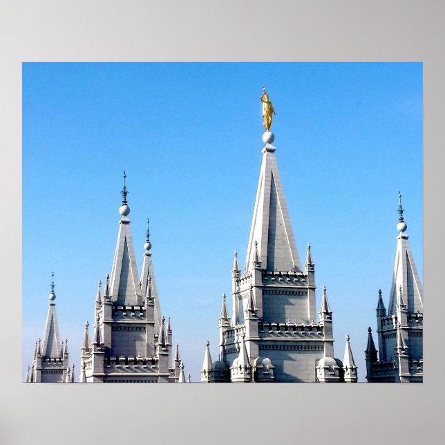 salt lake temple ängel moroni lds mormon poster (Framsidan)