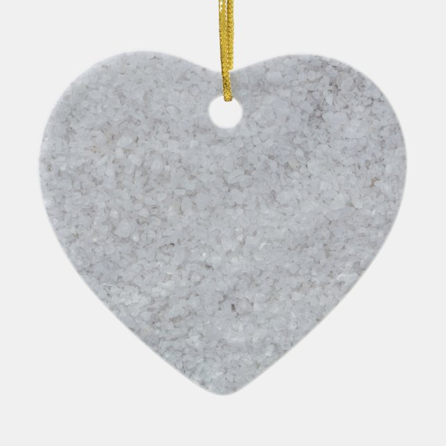 Salt makro som bakgrundsstruktur julgransprydnad keramik (Framsidan)