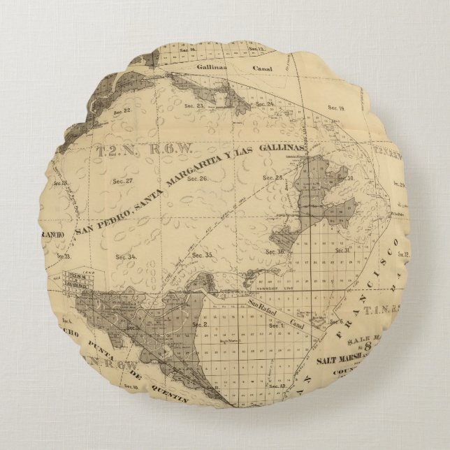 Salt marsh- och tideländer rund kudde (Framsidan)