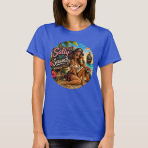 Salt men sjövärdig rolig pirat strand t shirt