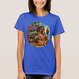 Salt men sjövärdig rolig pirat strand t shirt