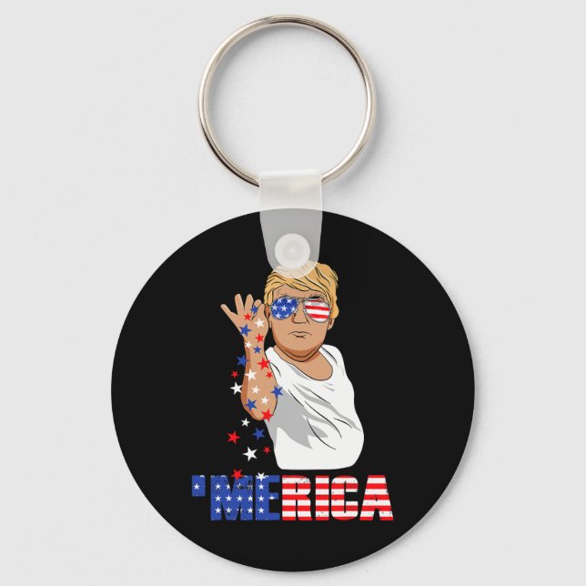 Salt Merica (4:e juli-gåvor) Nyckelring (Framsida)