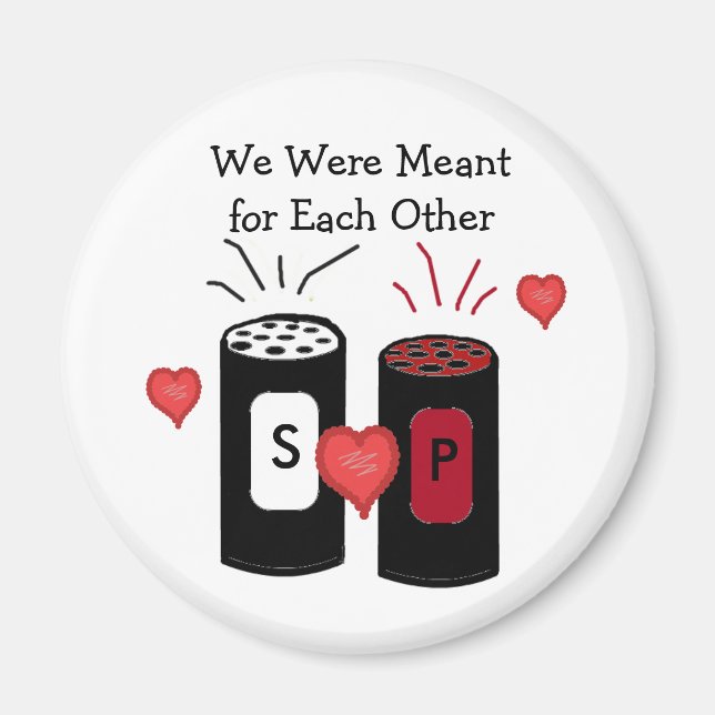Salt och peppar kärleksdesign magnet (Framsidan)