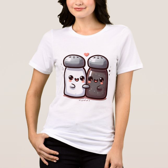 Salt- och pepparkoppardesign t shirt (Framsida)