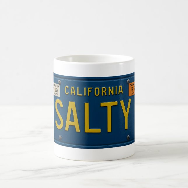 Salt Retro 1969 Kalifornien Registreringsskylt Gra Kaffemugg (Center)