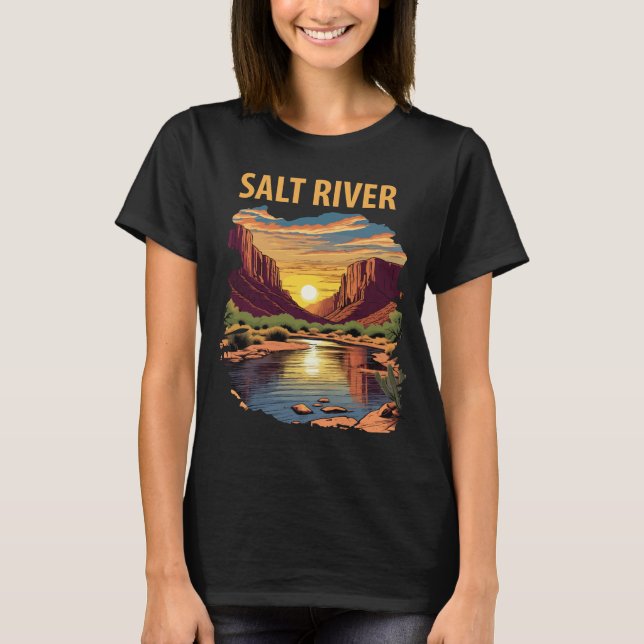 Salt River Canyon Arizona Golden Resa T Shirt (Framsida)