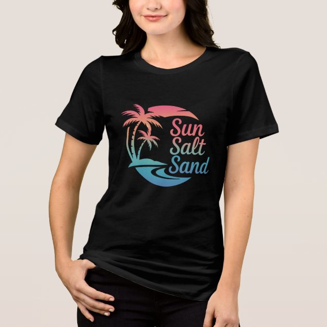 Salt Salt Sand Sol sommar T Shirt (Framsida)