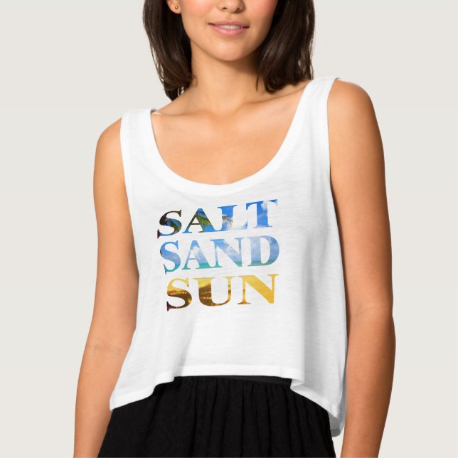 Salt sandstrand sol Sommarsträdans toppdesign Tee (Framsida)