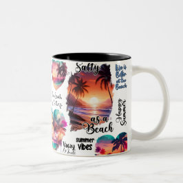 Salt Sandy Glad Tropisk Solnedgång Kaffe Mugg