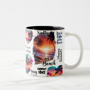 Salt Sandy Glad Tropisk Solnedgång Kaffe Mugg