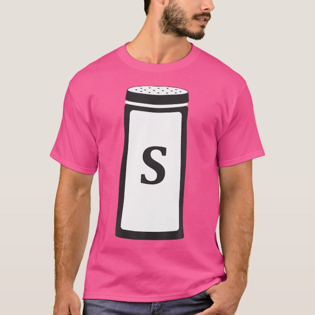 Salt Shaker Costume Halloween Salt Pepper Matchin T Shirt (Framsida)