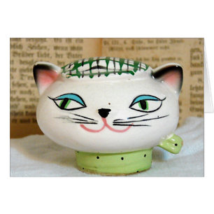 Salt Shaker för katt från 1958 Hälsningskort