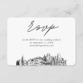 Salt Sjö City Bröllop minimalistisk sketch-OSA Tilläggskort