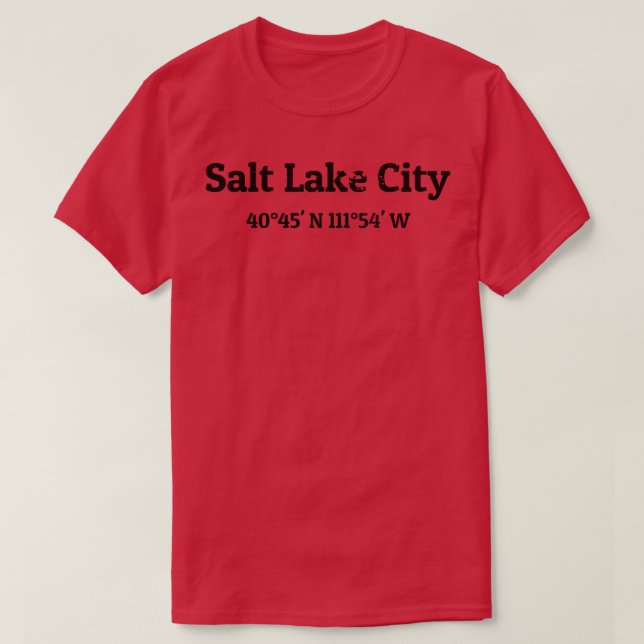 Salt Sjö City Coordinates T Shirt (Design framsida)
