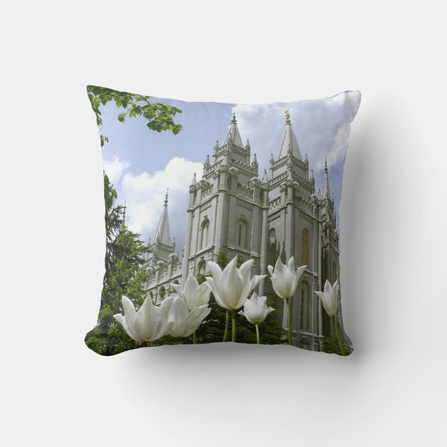 Salt Sjö City LDS Temple Dekorativ kudde (Framsida)