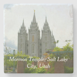 Salt Sjö City Mormon Temple Stone Underlägg