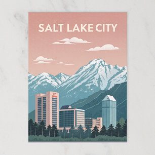 Salt Sjö City: Mountain Majesty and Urban Charm Vykort