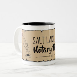 Salt Sjö City Notary Public Rulla Feather Quill Två-Tonad Mugg