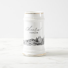 Salt Sjö City Personlig Skyline Beer Stein Sejdel