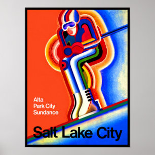 Salt Sjö City-reseaffisch. Poster