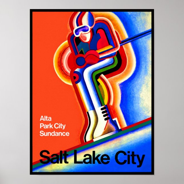 Salt Sjö City-reseaffisch. Poster (Framsidan)