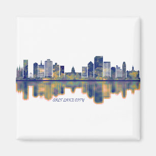 Salt Sjö City Skyline Magnet