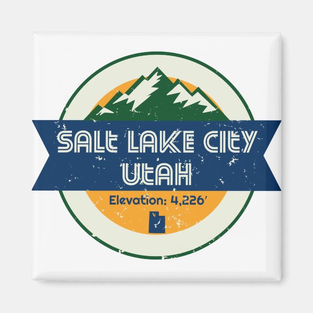 Salt Sjö City Utah Magnet (Framsidan)