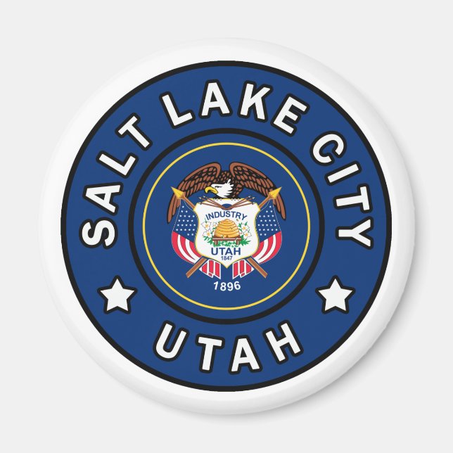Salt Sjö City Utah Magnet (Framsidan)