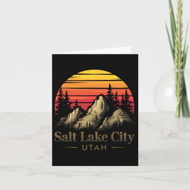 Salt Sjö City Utah Mountain Hiking Souvenir Gift Kort (Framsida)