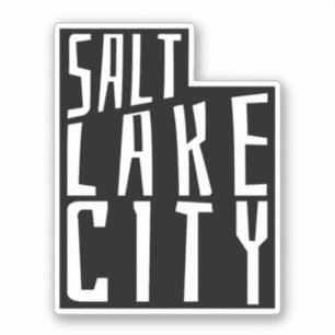 Salt Sjö City, Utah Outline - Travel Karta Klistermärken
