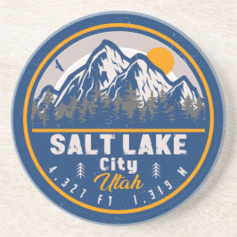 Salt Sjö City Utah Retro Sunset Souvenirs 60 Underlägg