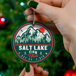 Salt Sjö City Utah Ski Souvenir Retro Vintage 80 s Julgransprydnad Keramik