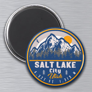 Salt Sjö City Utah Ski Souvenir Retro Vintage 80 s Magnet