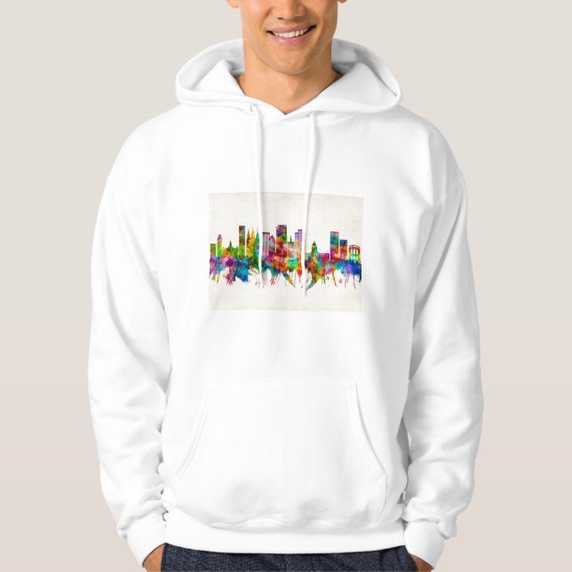 Salt Sjö City Utah Skyline Hoodie (Framsida)