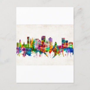 Salt Sjö City Utah Skyline Inbjudan Vykort