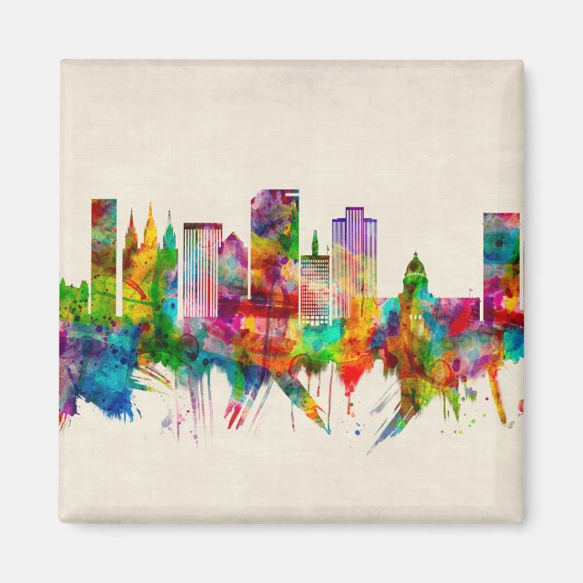 Salt Sjö City Utah Skyline Magnet (Framsidan)