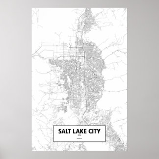 Salt Sjö City, Utah (svart på vitt) Poster
