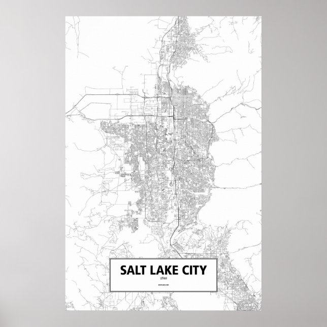 Salt Sjö City, Utah (svart på vitt) Poster (Framsidan)