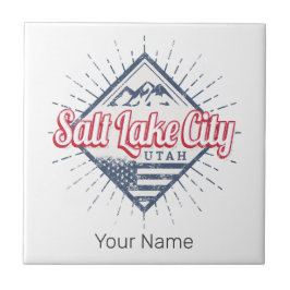 Salt Sjö City Utah United Stater Mountain USA Kakelplatta
