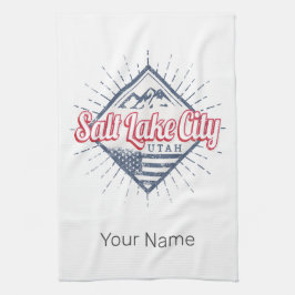 Salt Sjö City Utah United Stater Mountain USA Kökshandduk