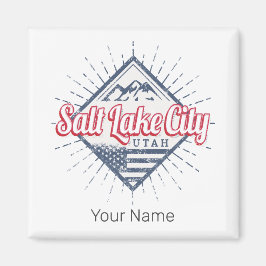 Salt Sjö City Utah United Stater Mountain USA Magnet