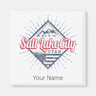 Salt Sjö City Utah United Stater Mountain USA Magnet