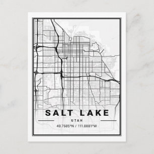 Salt Sjö City Utah USA Travel City Karta Vykort