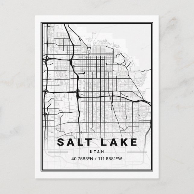 Salt Sjö City Utah USA Travel City Karta Vykort (Framsida)